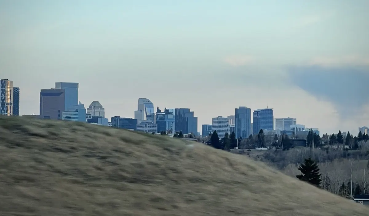 Calgary downtown skyline on a clear spring day