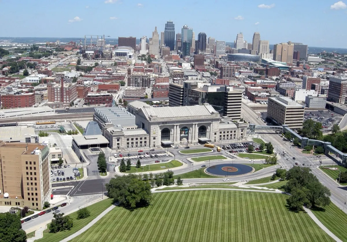 Downtown Kansas City skyline seen from Liberty Memorial