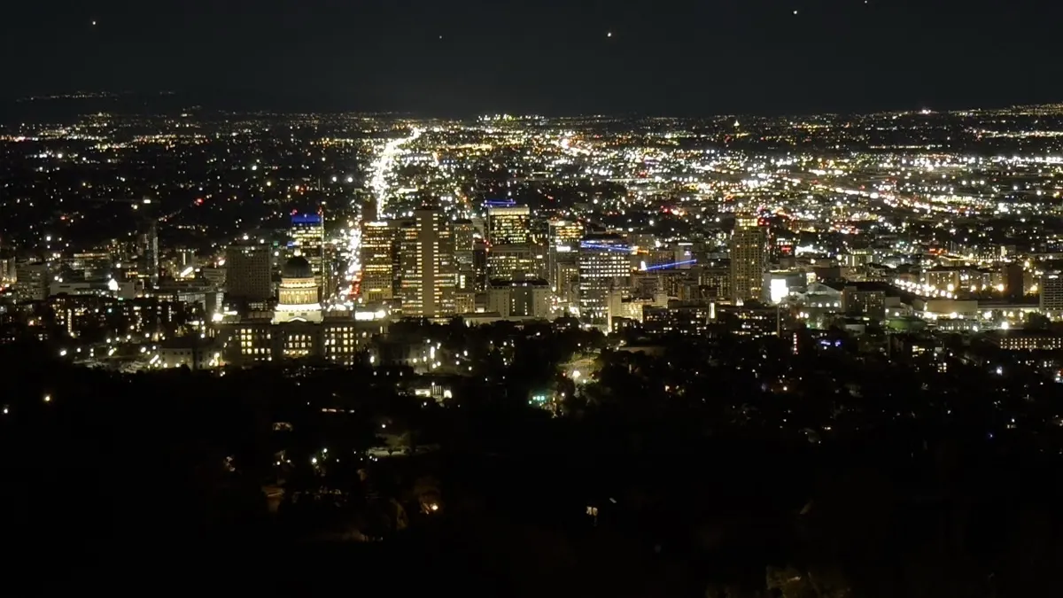 Salt Lake City skyline with the Wasatch Range behind