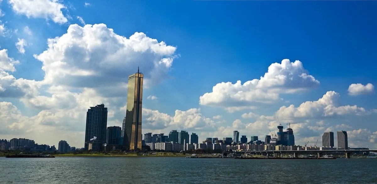 Seoul skyline along the Han River