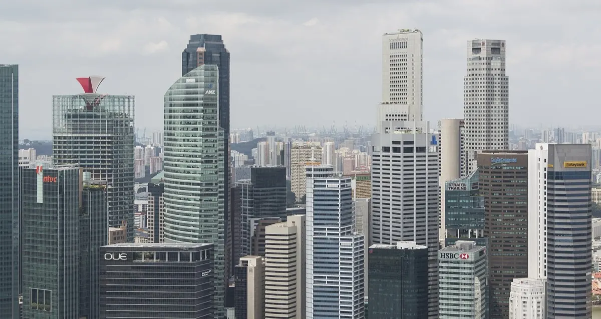 Singapore's Marina Bay skyline seen from Marina Bay Sands