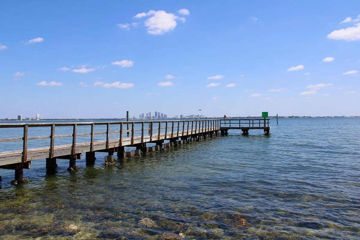Tampa skyline seen across the bay from Ballast Point Park