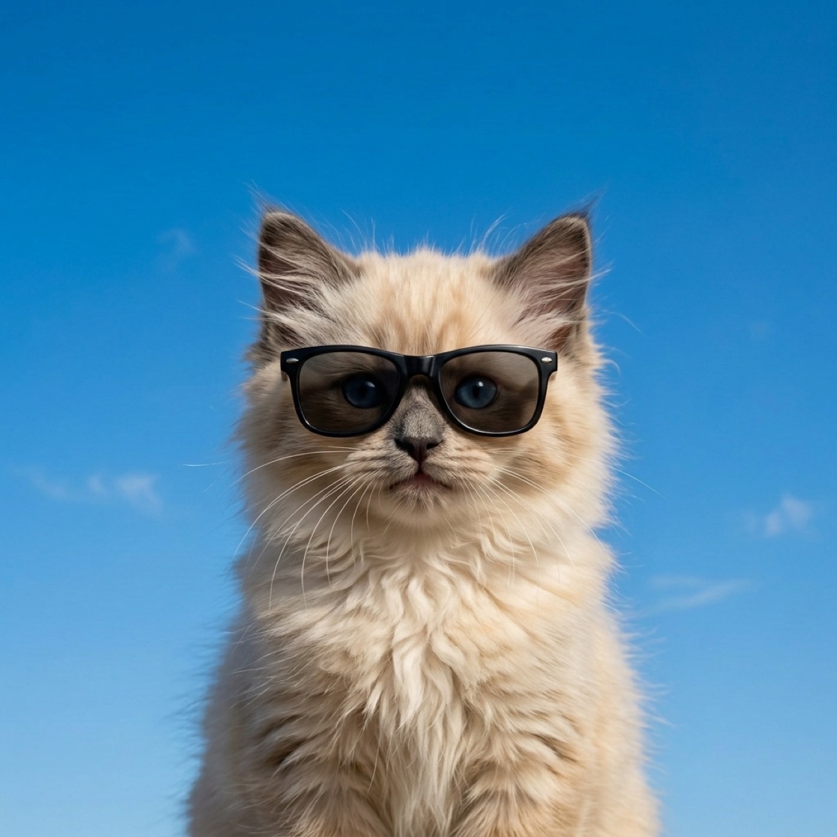 Maple the cat in bright sun, a condition the heat index model explicitly excludes