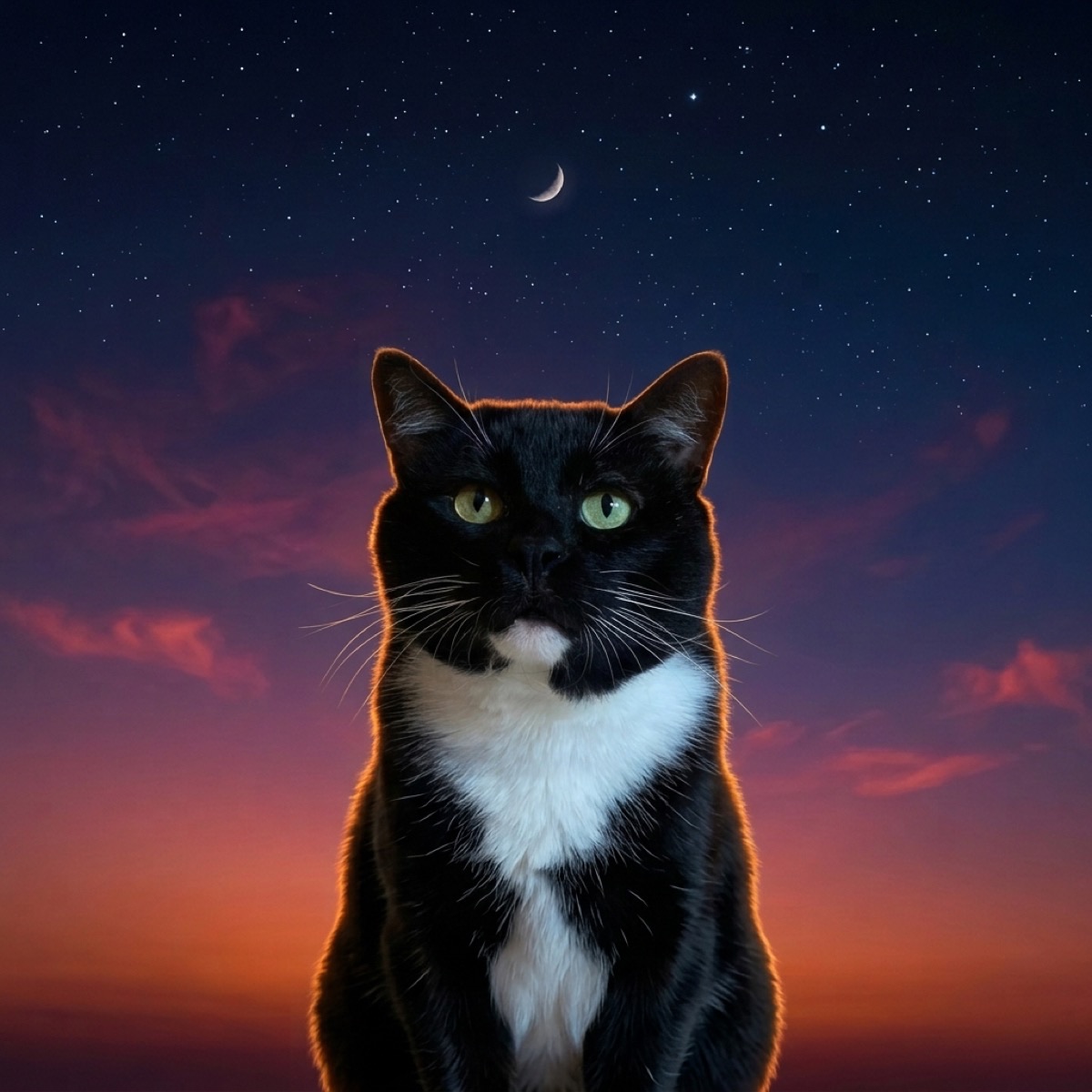 Tonka the cat at night, when indoor temperatures drop and a heated bed earns its keep