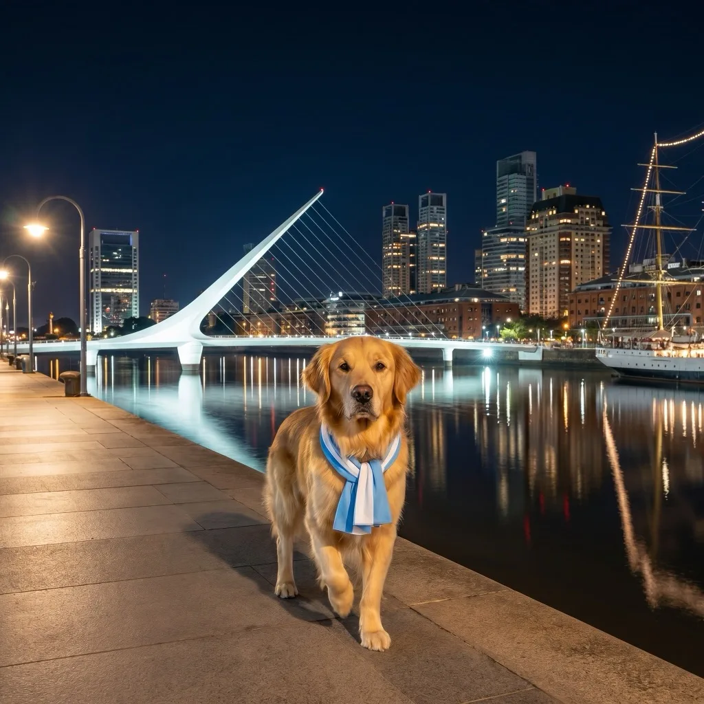 Argentina Traveler — Puente de la Mujer at night, Puerto Madero, Buenos Aires