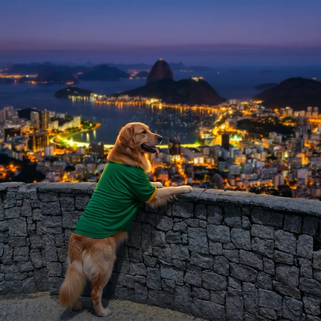 Brazil Traveler — Mirante Dona Marta overlook above Rio de Janeiro at night