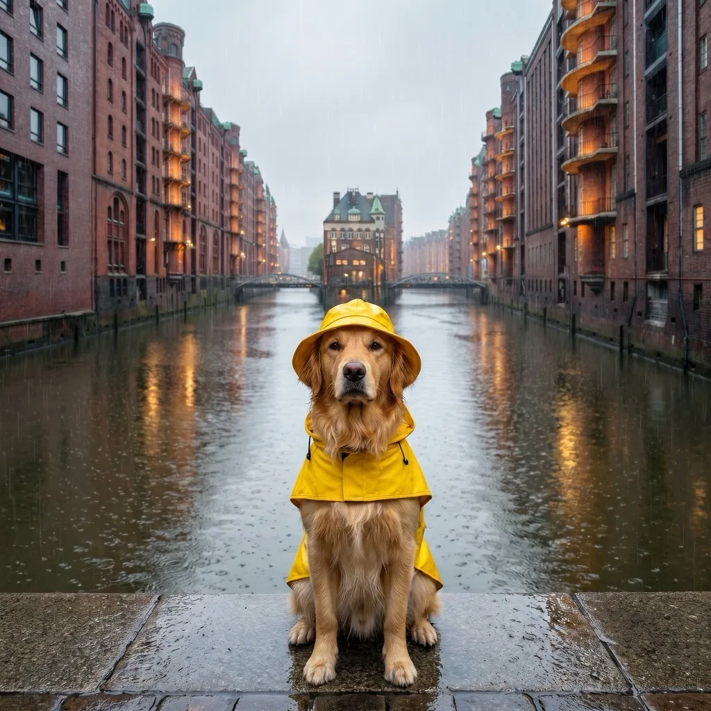 Germany Traveler — Speicherstadt warehouse canals in rain, Hamburg