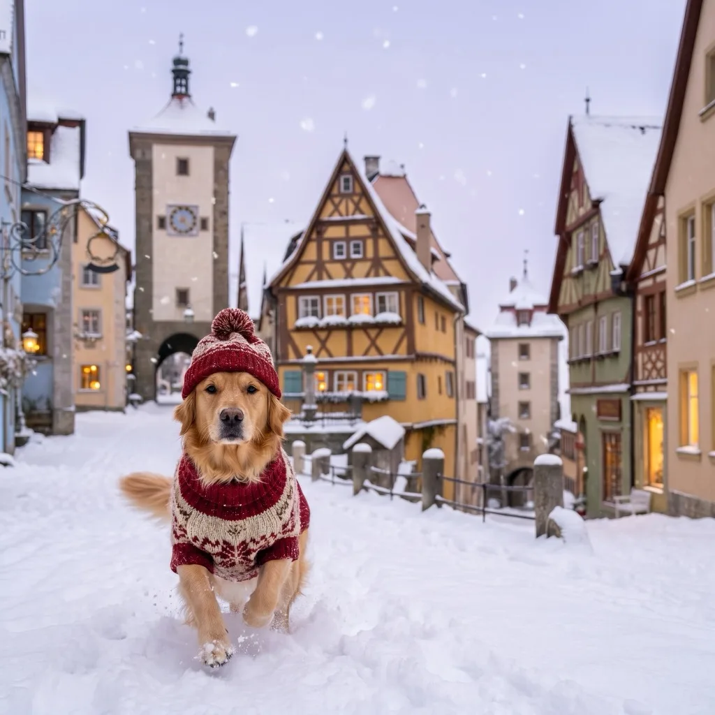 Germany Traveler — Ploenlein corner, Rothenburg ob der Tauber, in snowfall
