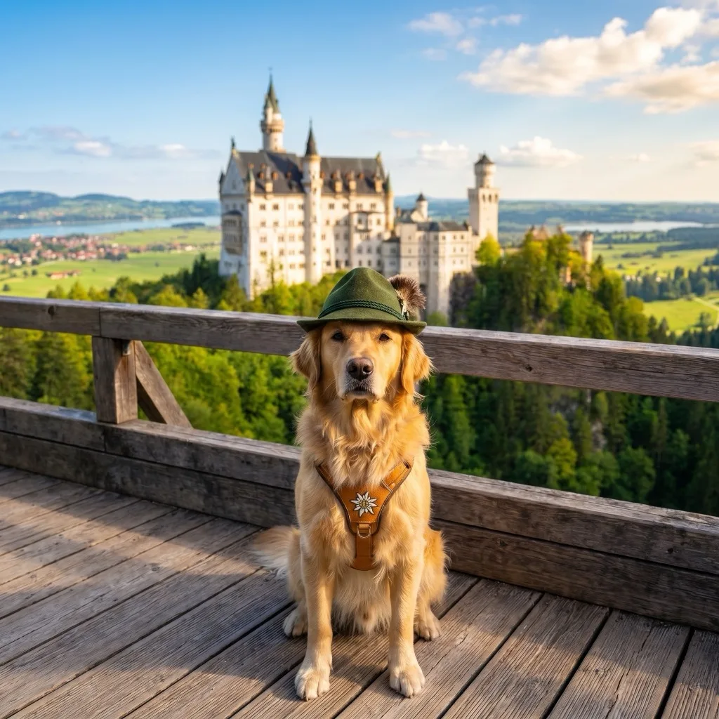 A pet shown in the Germany Traveler WeatherPets style pack