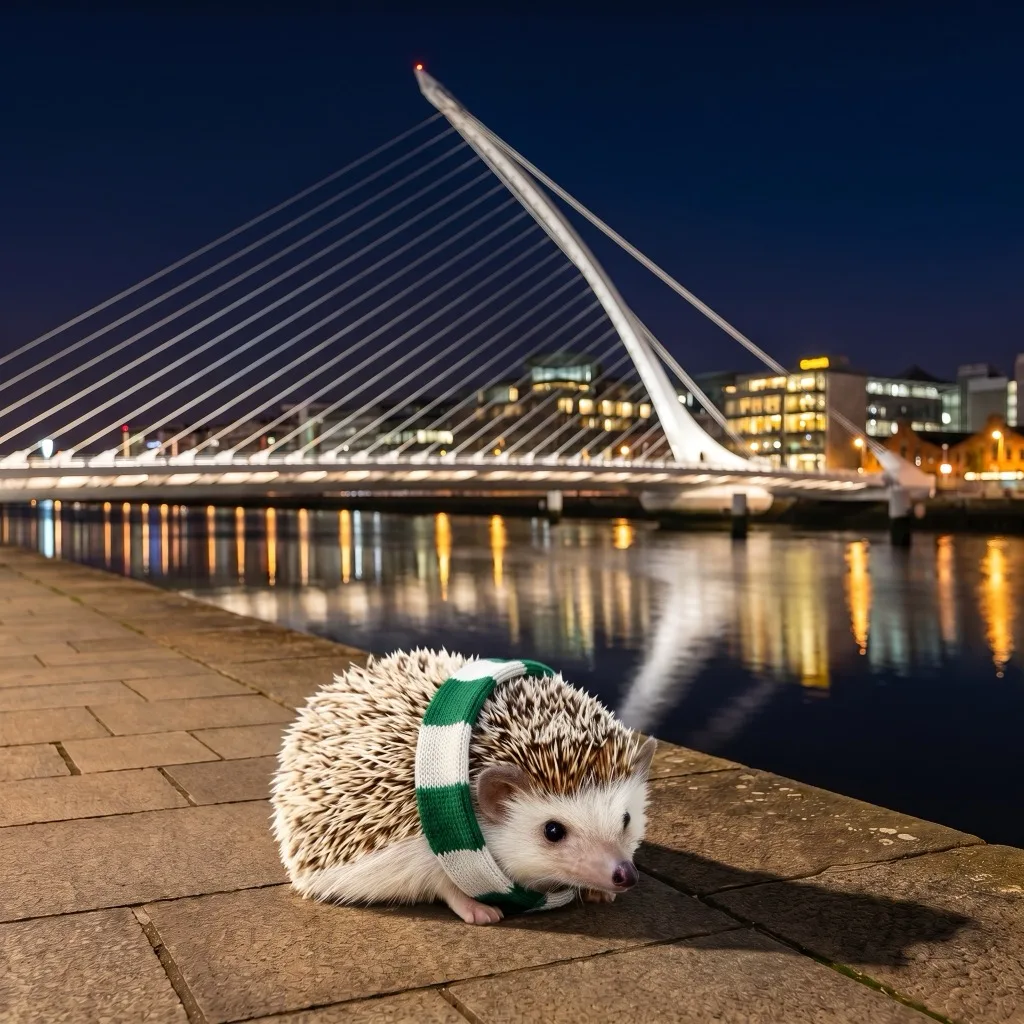 Ireland Traveler — Samuel Beckett Bridge at night, Dublin docklands