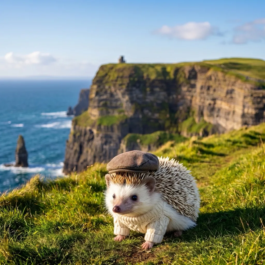 A pet shown in the Ireland Traveler WeatherPets style pack