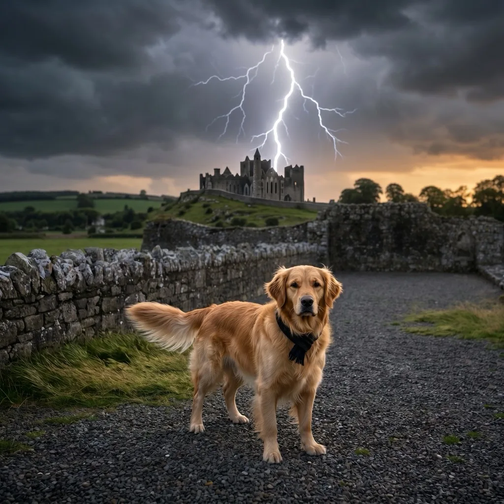 Ireland Traveler — Rock of Cashel on its hill in a storm