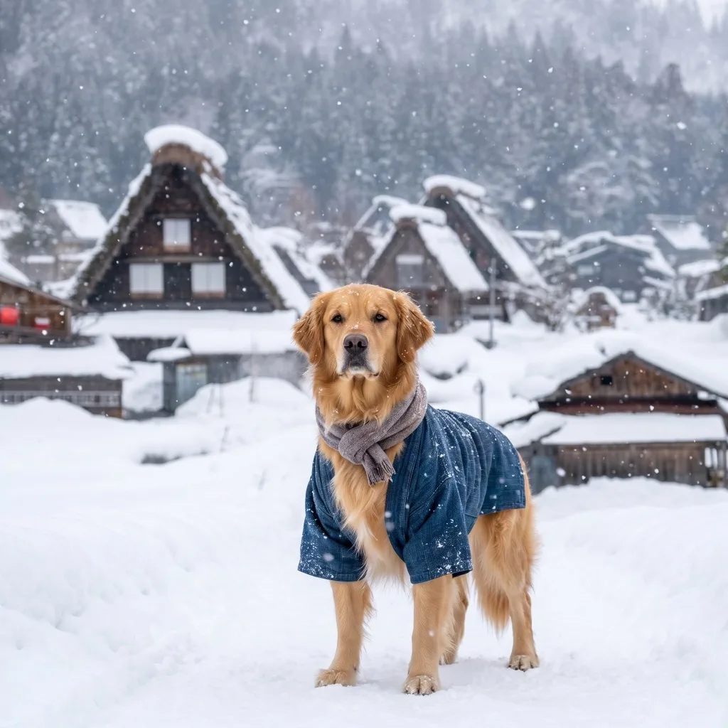 Japan Traveler — Shirakawa-go gassho-zukuri farmhouse village lane in snowfall