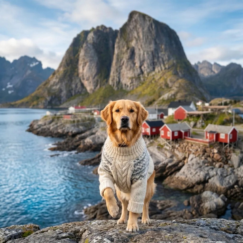 Norway Traveler — Reine, Lofoten: red rorbuer cabins under jagged peaks