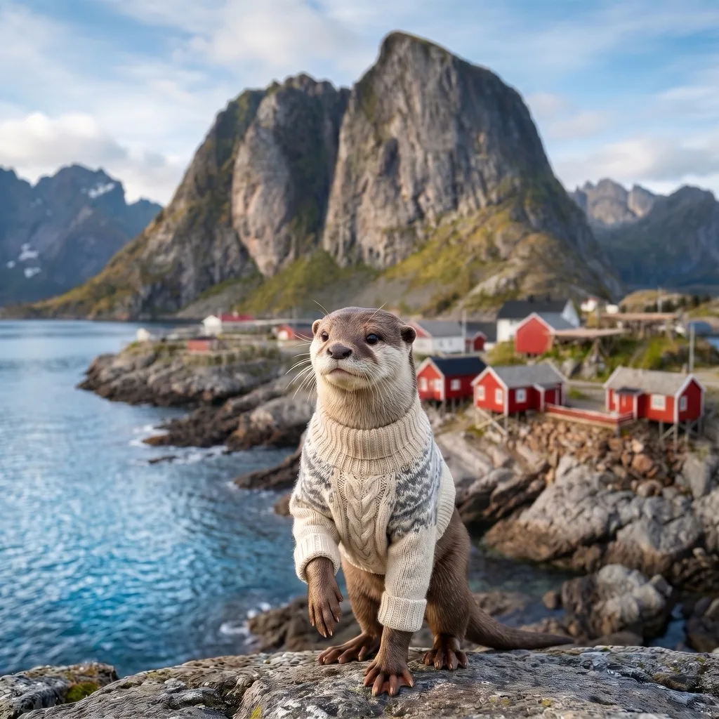 Norway Traveler — Reine, Lofoten: red rorbuer cabins under jagged peaks