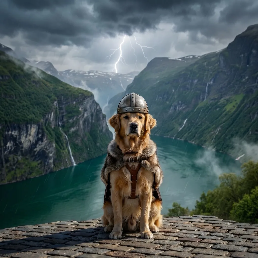 Norway Traveler — Geirangerfjord cliff viewpoint, storm over the fjord