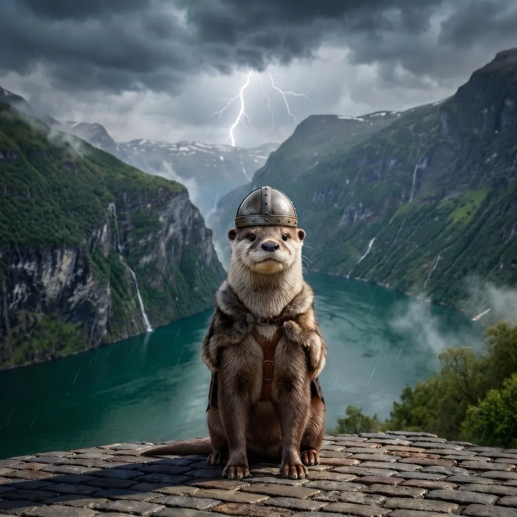 Norway Traveler — Geirangerfjord cliff viewpoint, storm over the fjord