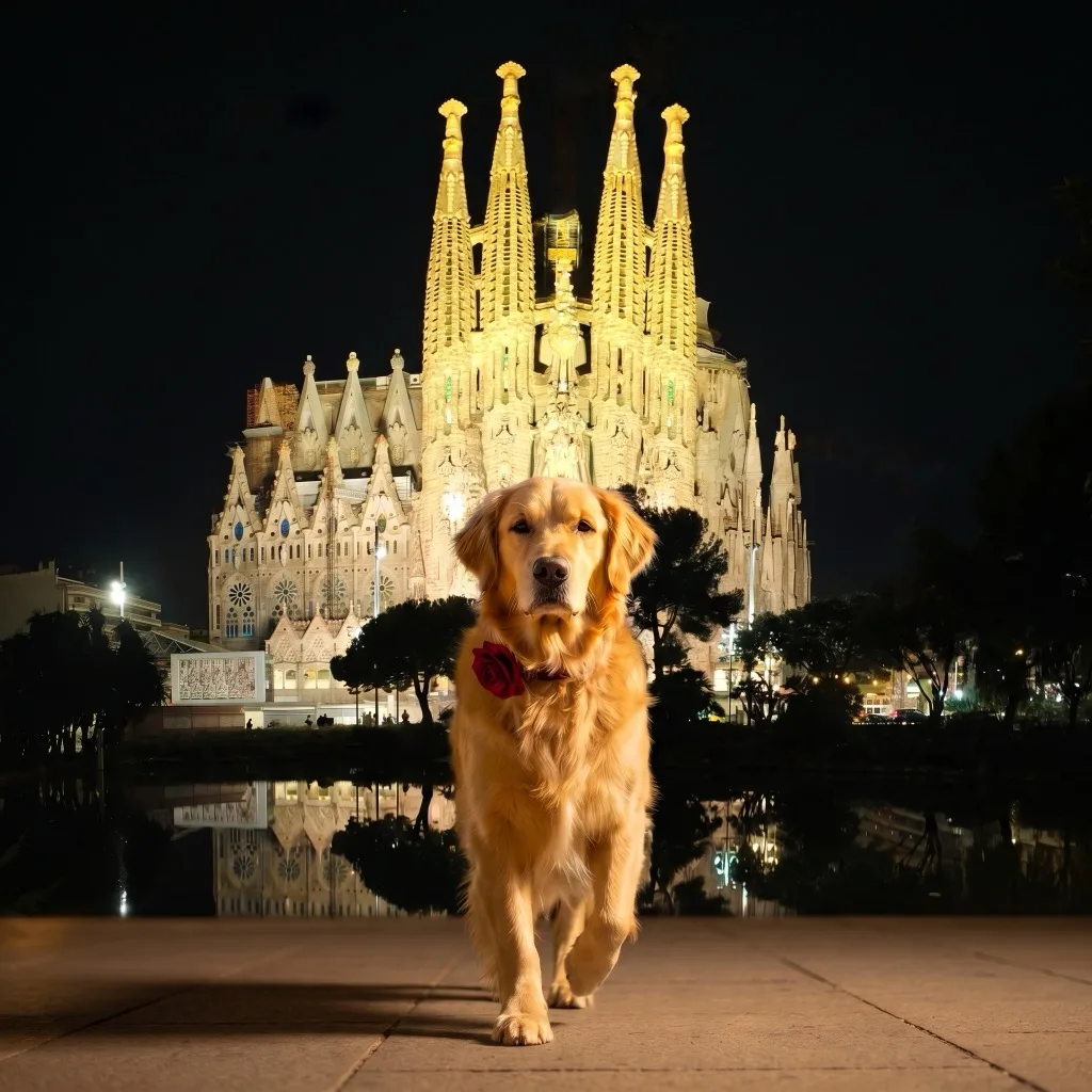 Spain Traveler — Sagrada Familia lit at night, Barcelona
