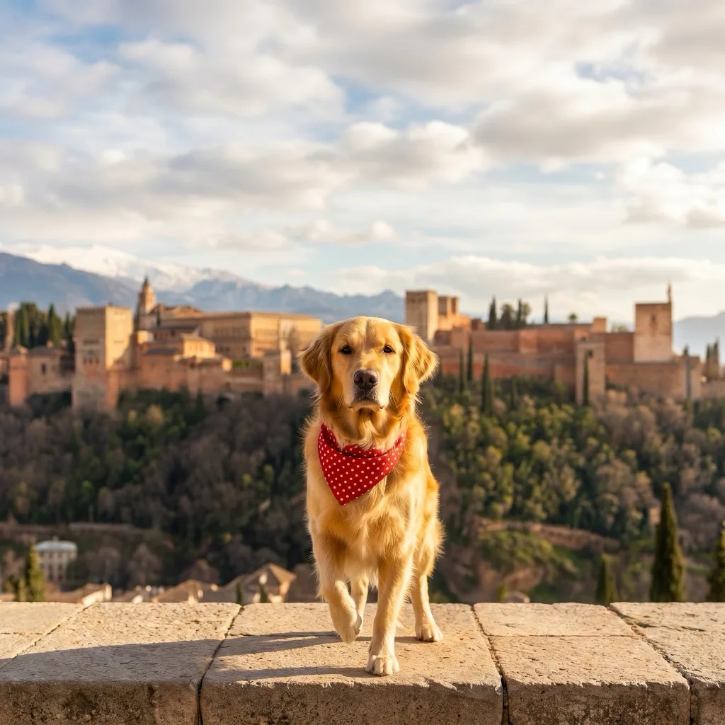 Spain Traveler — Alhambra palace with the Sierra Nevada behind, Granada