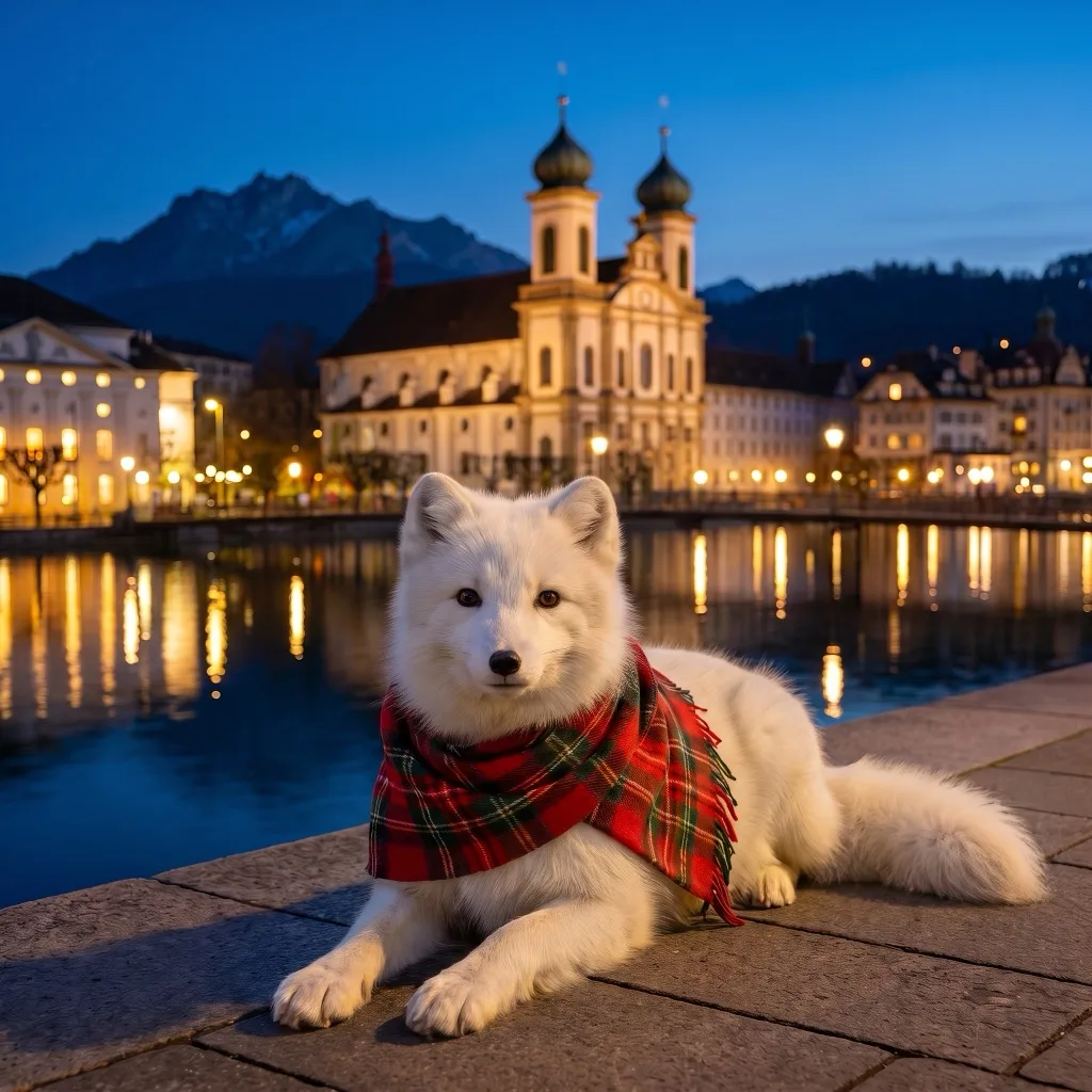 Switzerland Traveler — Lucerne old town waterfront at blue hour