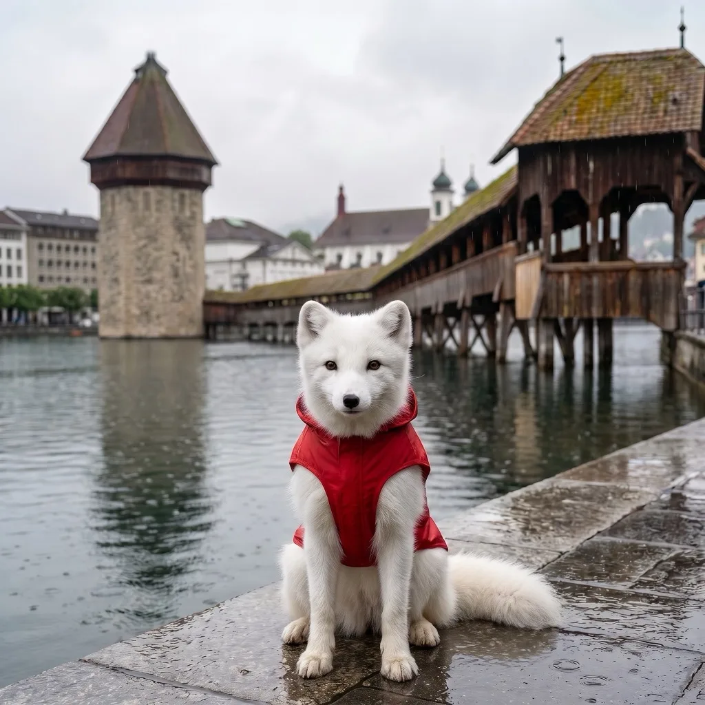 Switzerland Traveler — Chapel Bridge (Kapellbruecke) over the Reuss in rain, Lucerne