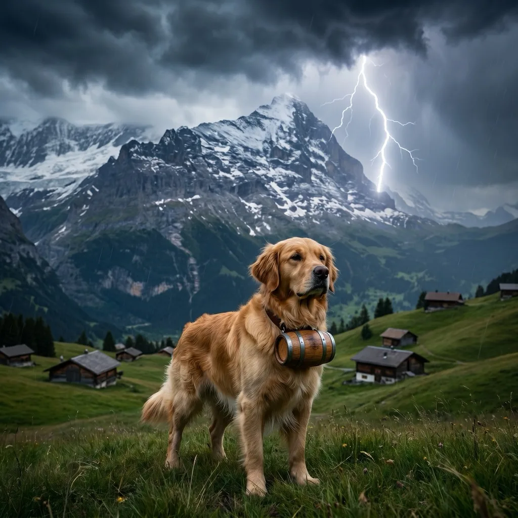 Switzerland Traveler — Grindelwald meadow under the Eiger north face, storm overhead