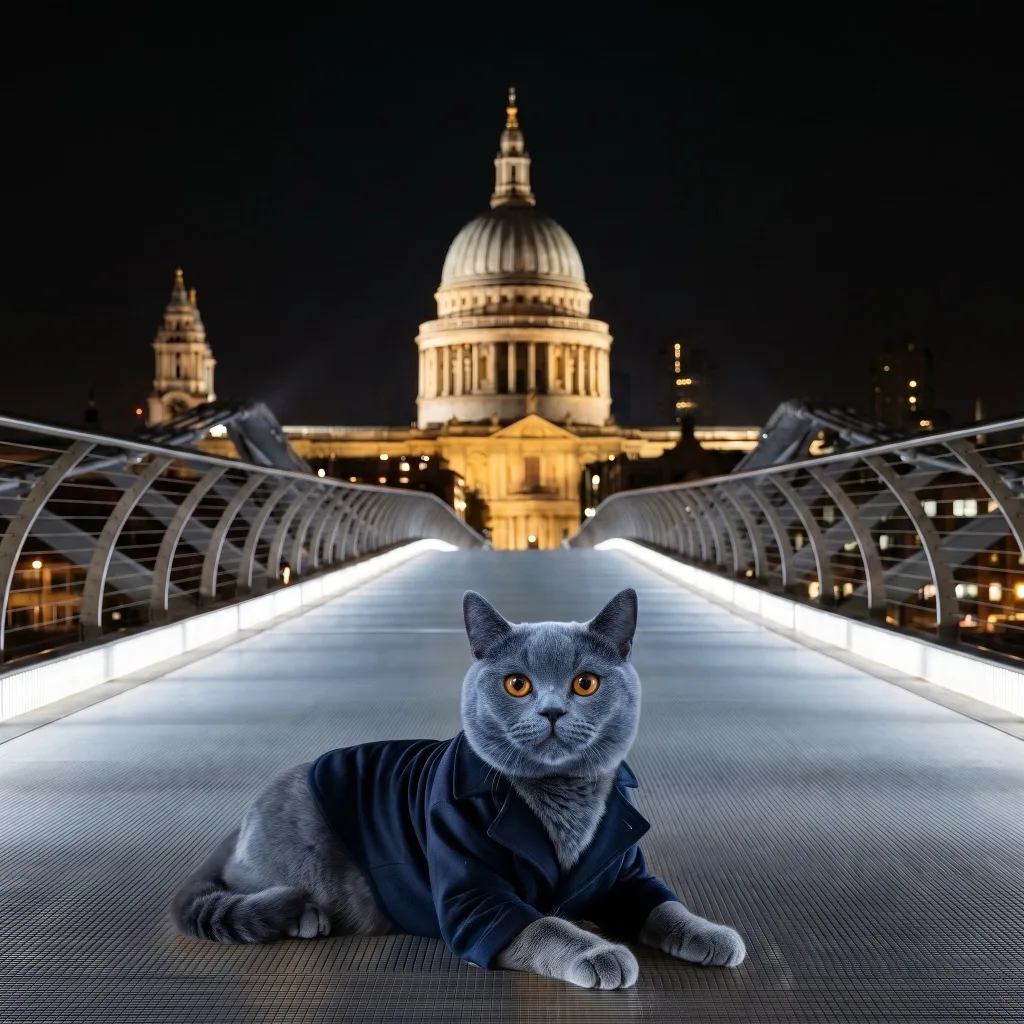 UK Traveler — St Paul's Cathedral seen down the Millennium Bridge at night, London