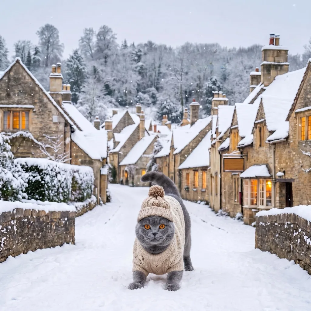 UK Traveler — Castle Combe village street, Cotswolds, in snowfall