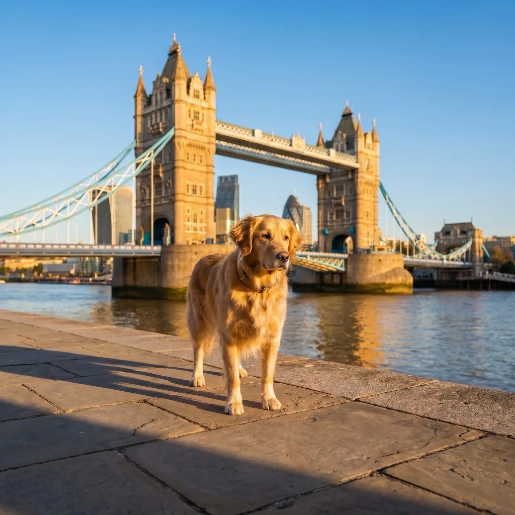 A pet shown in the UK Traveler WeatherPets style pack