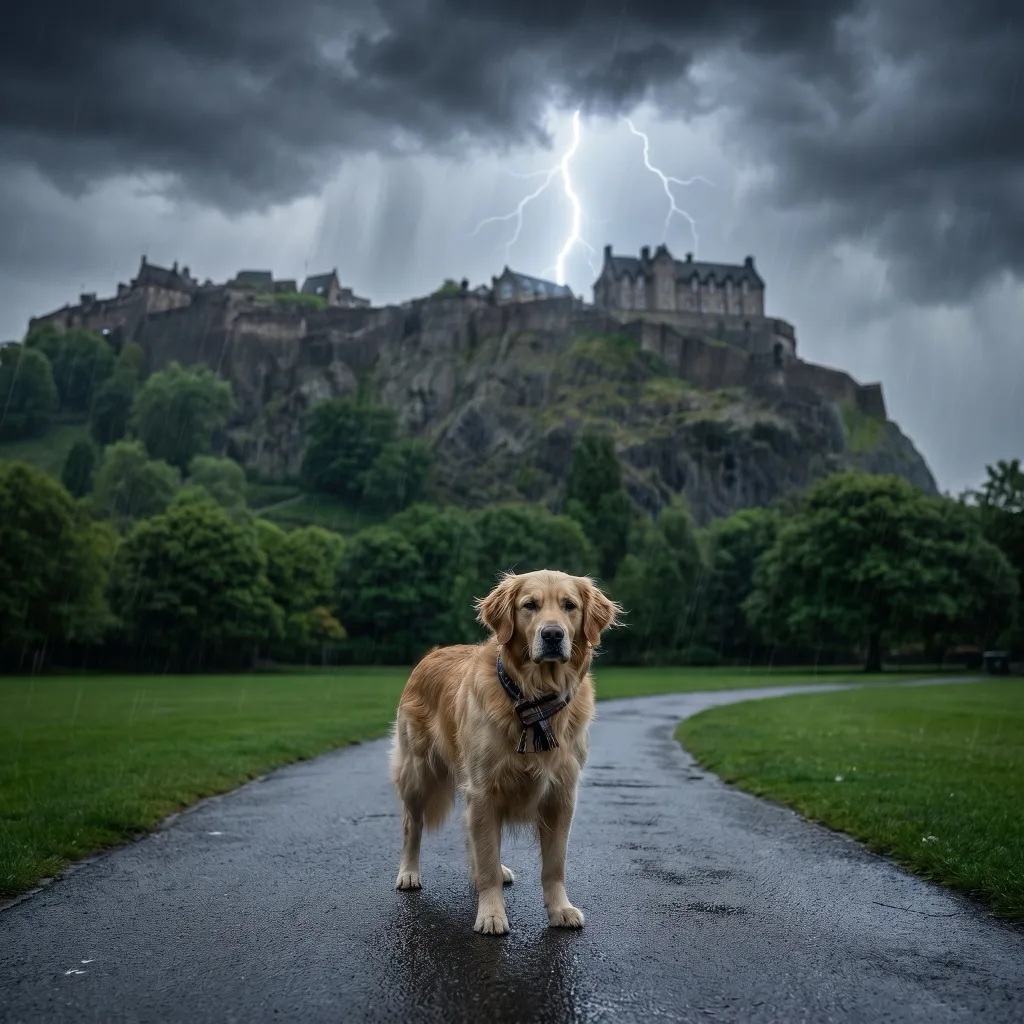 UK Traveler — Edinburgh Castle on Castle Rock in a storm