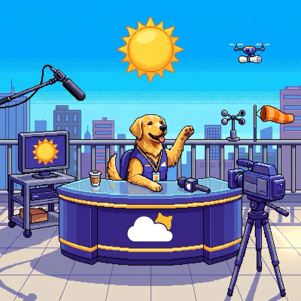 A pet shown in the WeatherPets HQ WeatherPets style pack