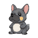 Frenchy, animated pixel dog reporter