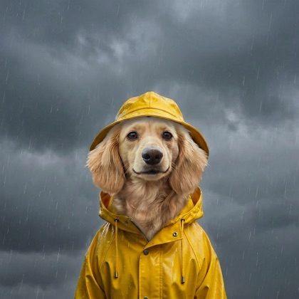 Gary in a rainy scene