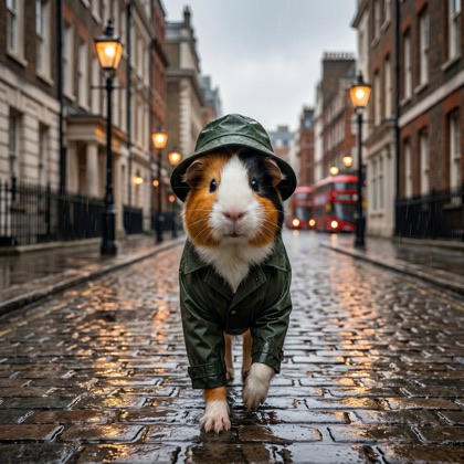 Guinness in a rainy scene