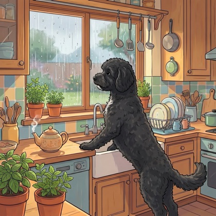 Jeter in a rainy scene