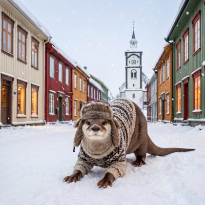 Kai in a snowy scene