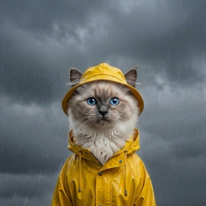 Maple in a rainy scene