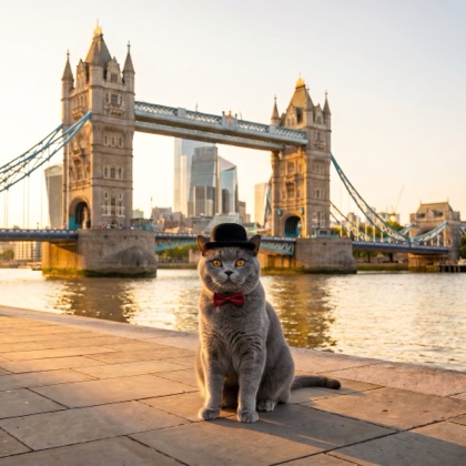 Winston in a sunny scene